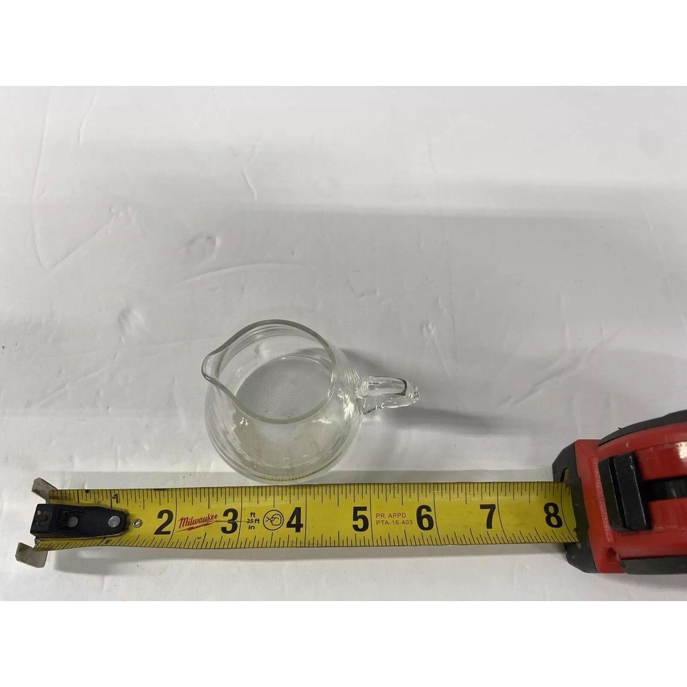Hand Blown Mini Pitcher Creamer with Pinched Spout & Applied Handle 2 1/4"